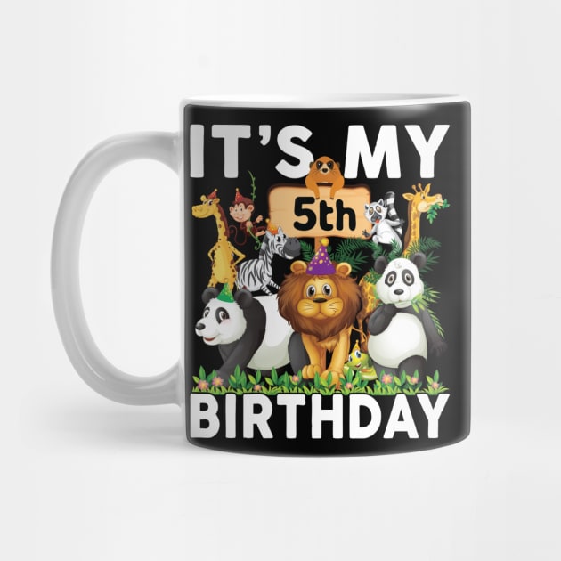 Its My 5th Birthday Shirt Safari Zoo Animals Lover Birthday Party by Sowrav